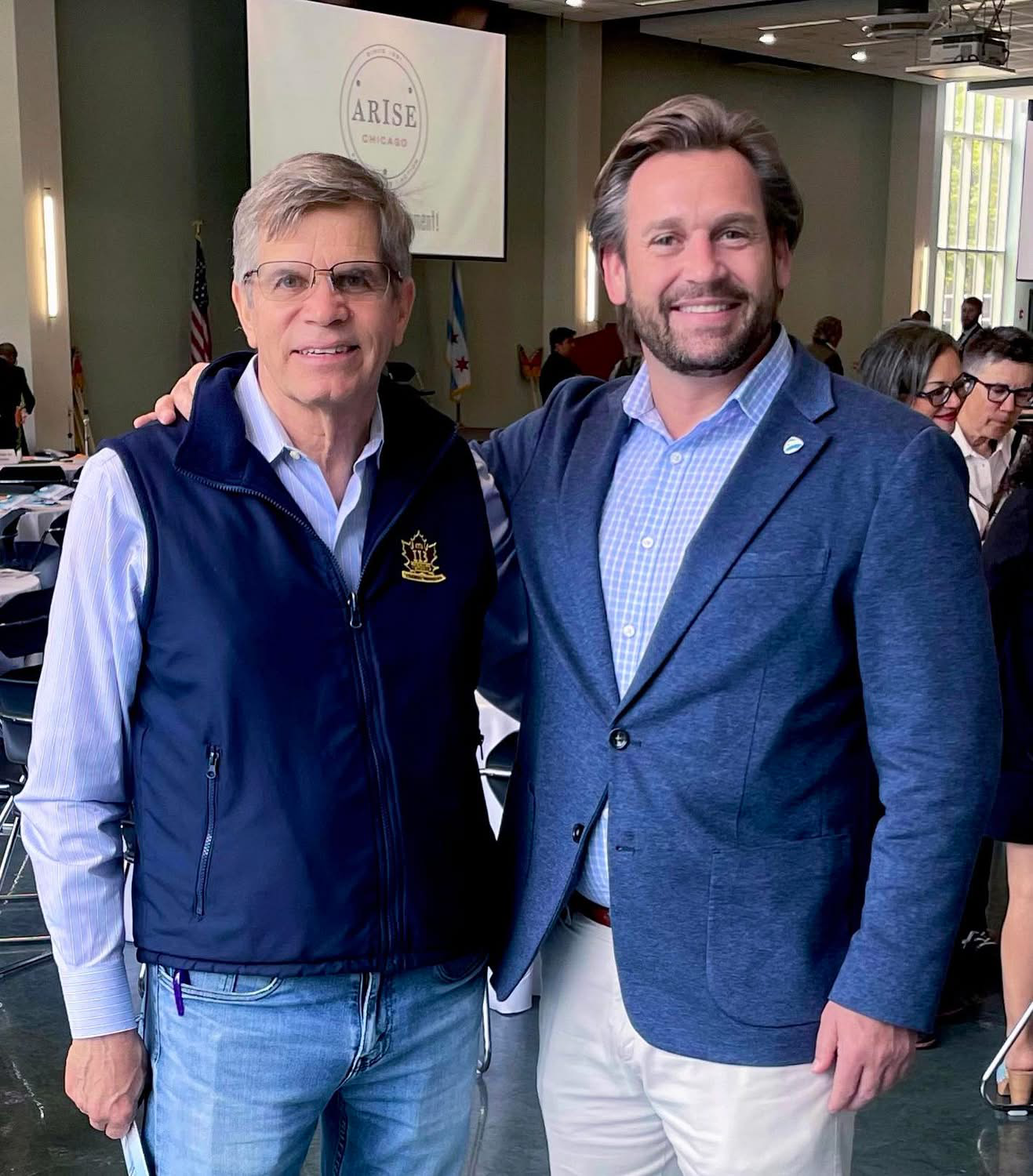 Clem Balanoff with Dan Balanoff at an ARISE Chicago event