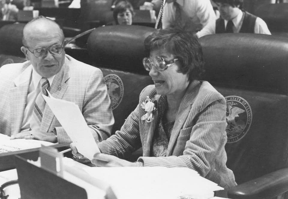 State Representative Miriam Balanoff on the floor of the Illinois House